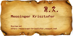 Messinger Krisztofer névjegykártya